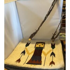 Vtg Navajo Yei Shoulder Bag Purse Woven Wool Native American Pouch
